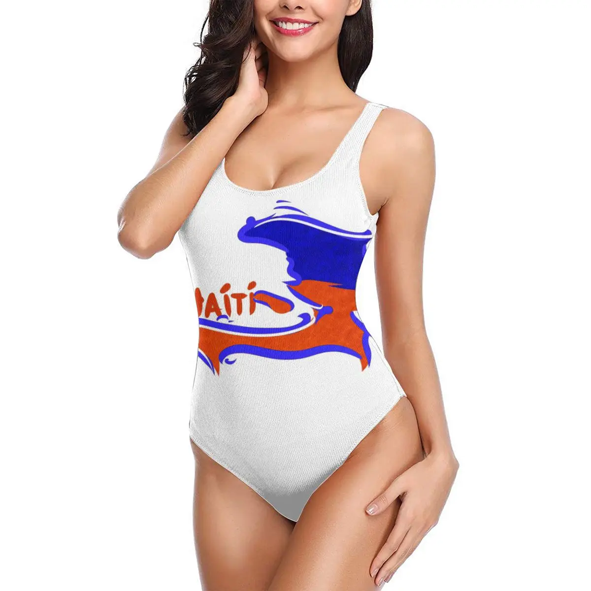

Haiti Flag Design Exotic Bikinis Women Swimsuit Low Waist soft Women swimming Beach wear M1