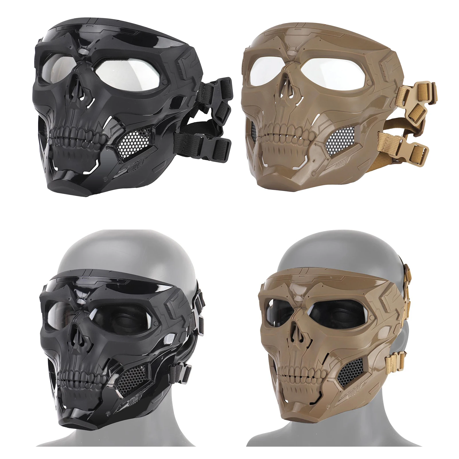 

Tactical Face Skull Paintball Games Full Face Hunting Military Cycling s Headwear Protection