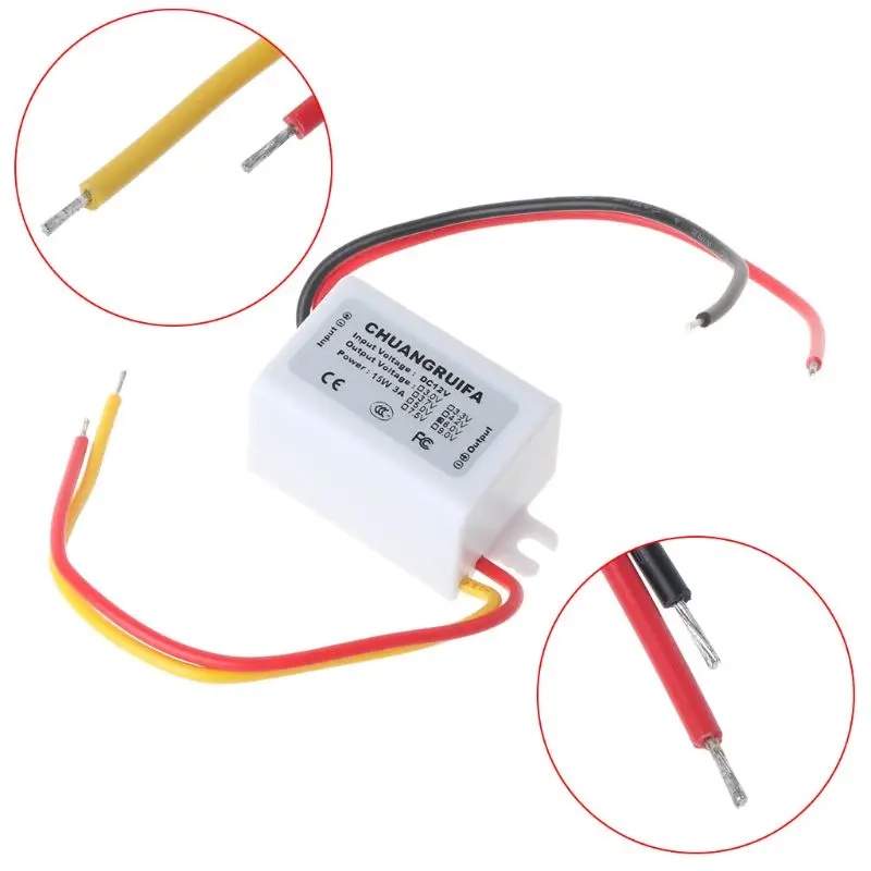 DC преобразователь 15W 12V понижающий до 6V 3A модуль питания Водонепроницаемый-белый |