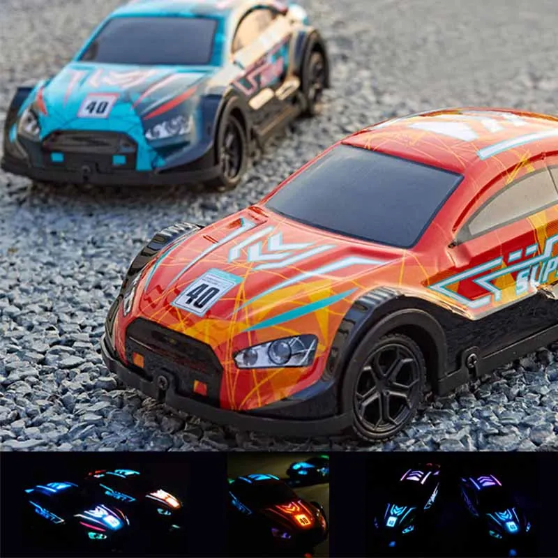 

New product children's boy toy car colorful luminous dynamic music with charging high-speed four-way remote control racing car