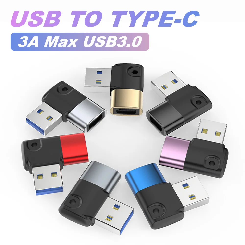 Адаптер Usb/Type C 3 А L-образный с поддержкой передачи данных угол 90 градусов Usb 0 OTG для