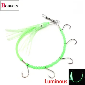 Светящийся осьминог КальмарВертлюгиверевочные крючки Сабики для морской рыбалкиТЕХАССКИЕ снасти для сельди светящаяся искусственнаяискусственная приманка Maruseigo