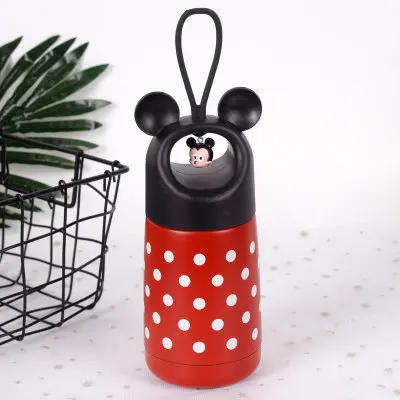Mickey Red 330 мл мультфильм термос чашка детская Милая бутылка для воды для девочек Нержавеющая сталь вакуумные, сохраняющие Тепло Кружка креативные подарки ко дню рождения - Цвет: Mickey Red
