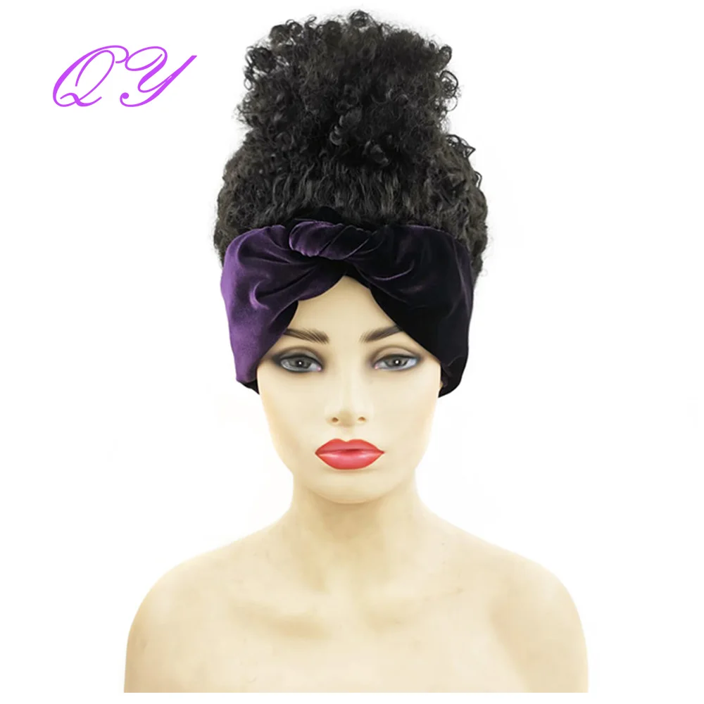 Фото Повязка на голову синтетический женский парик короткие натуральные черные
