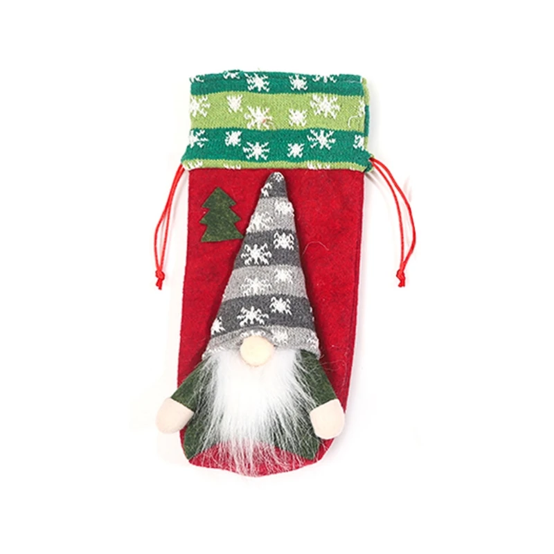 

Чехол для винной бутылки в виде Гнома На Рождество, шведские гномы Tomte, сумки для винных бутылок на Рождество N0PA