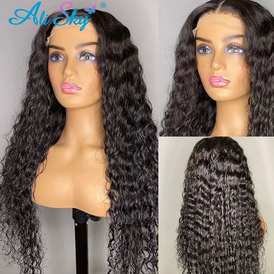 

Deep Wave Frontal Wig13x4 Human Hair Lace Front Wig Natural Hair Wig for Women 4x4 5x5 perruque cheveux humain Closure Wigs Sky