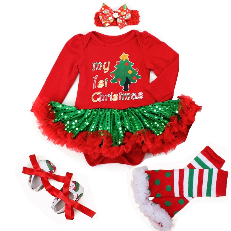 Комплект одежды для новорожденных девочек Рождественский комбинезон с коротким