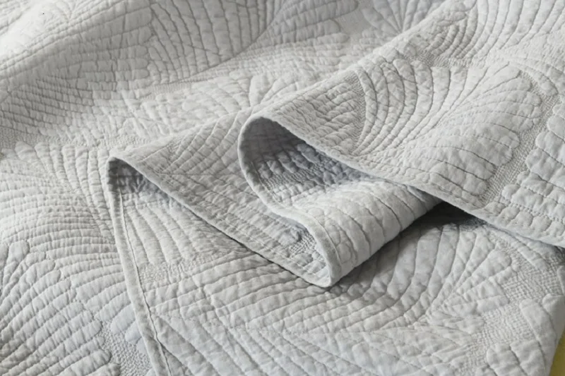 Economici CHAUSUB Copriletto Sul Letto Trapunta Solida Set 3 Pezzi Trapunte In Cotone Copriletto Fodere King Queen Size Coperte Coperta Estiva Grigio