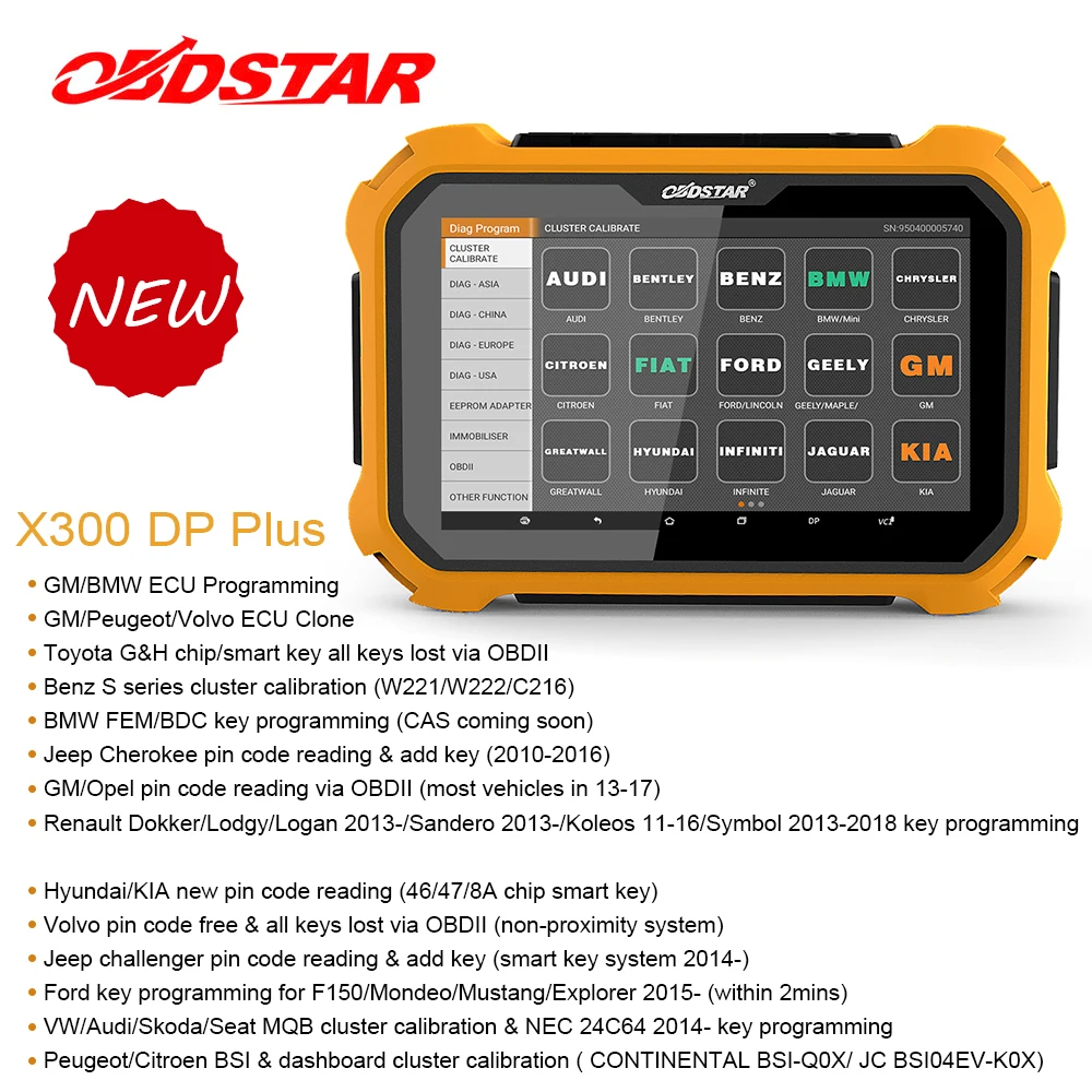 Obdstar X300 DP Автомобильный ключ программатор полная конфигурация коррекция