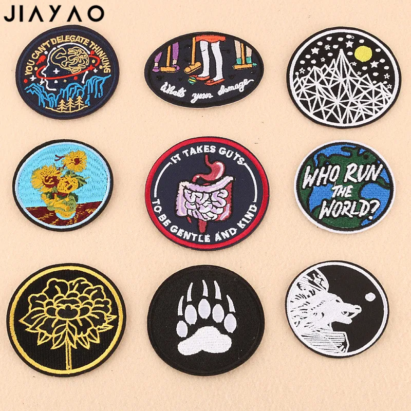 Вышитая нашивка Высококачественная круглая швейная одежда | Дом и сад