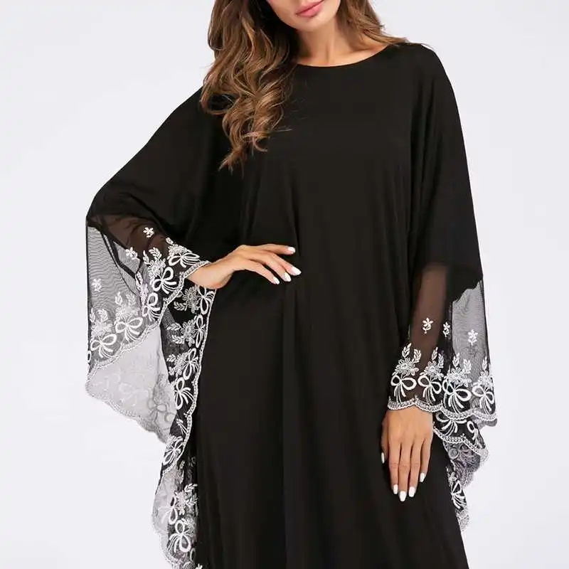 CHICEVER/женское платье с цветочной вышивкой Женское круглым вырезом и рукавами