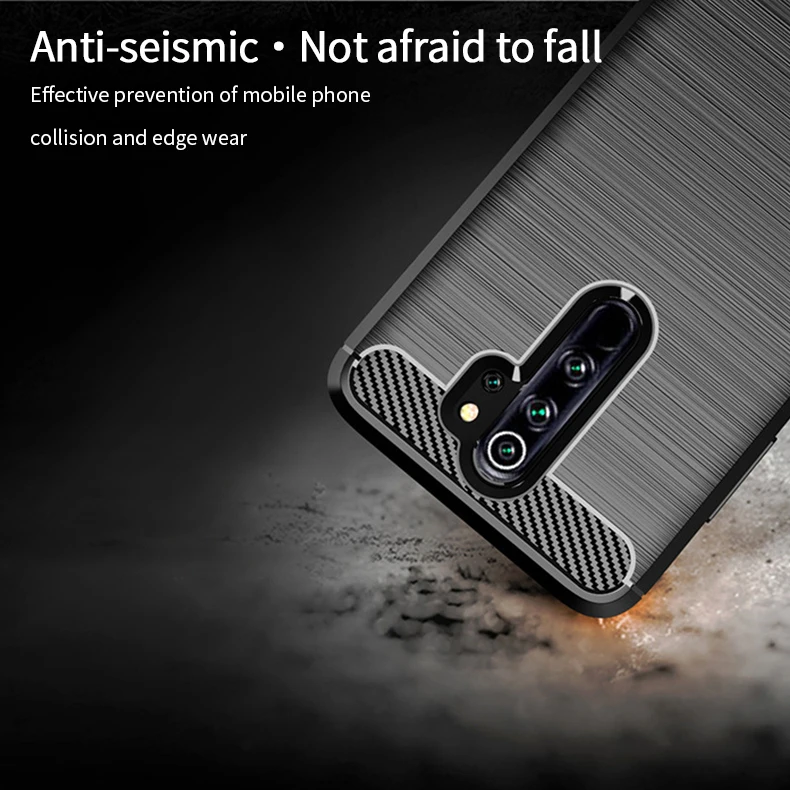 Чехол для телефона Xiaomi Redmi Note 8 Pro Мягкая силиконовая задняя крышка из углеродного