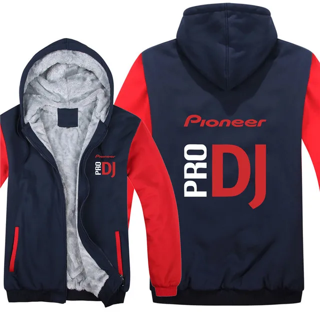 

Winter Pioneer Pro DJ Logo Hoodies Mens Zipper Fashion Coat Fleece Thicken Long Sleeve Sweatshirt Pullover Jacket 7 Colors