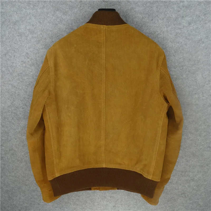 

New Classic Man Genuine Casual Mens A1 Style Warm Leather Jacket Cow Suede Flight Coat