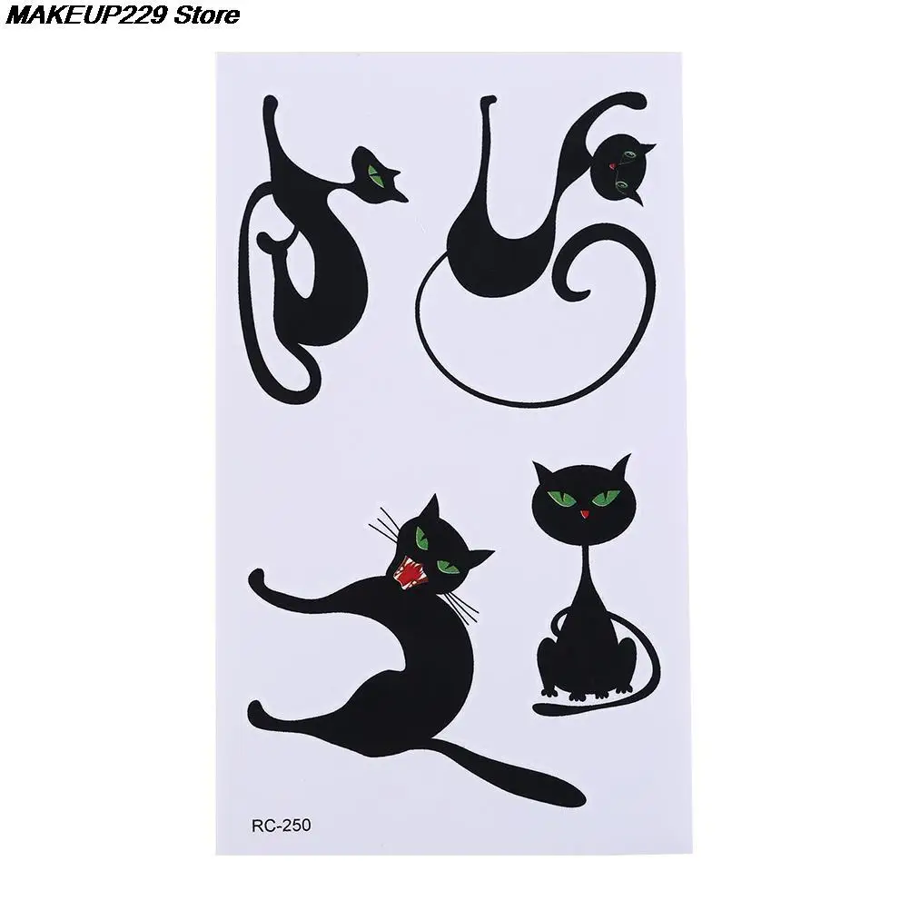 1 лист милые временные тату с кошкой террора домашние наклейки для кошек Детские