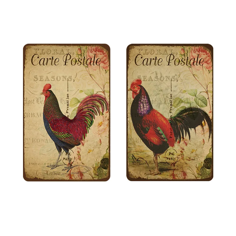 Оловянные знаки в виде яйца курицы винтажная искусственная табличка петух слон