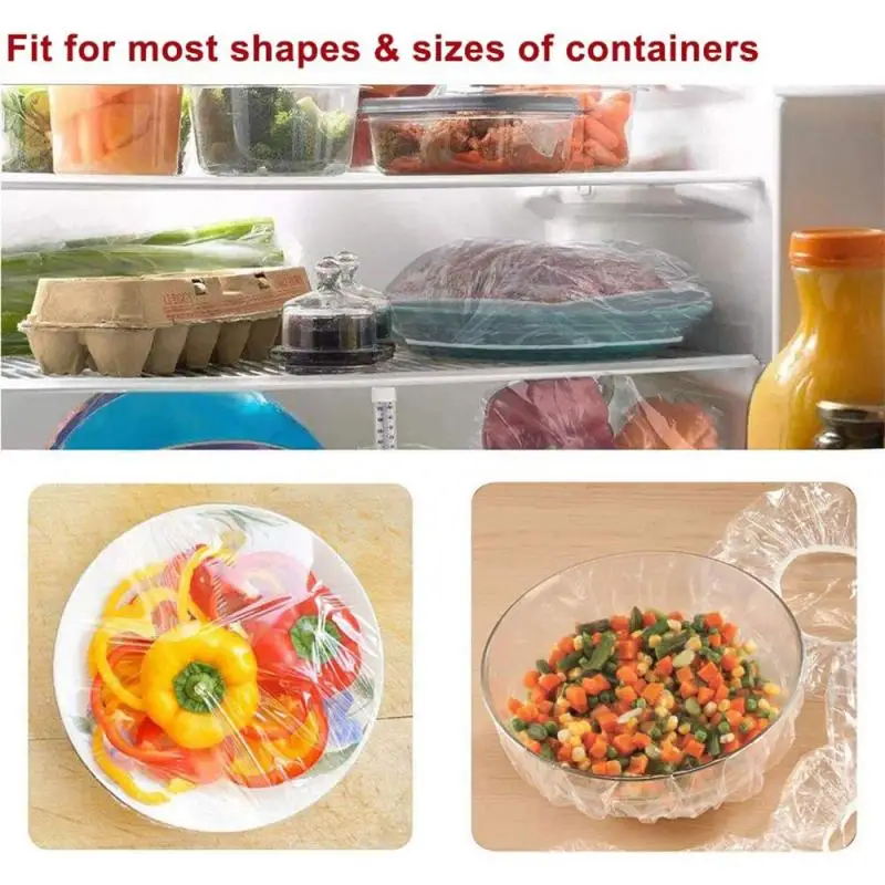 

100PCS Disposable Durable Food Storage Covers For Bowls Elastic Plate Silicone Lid Covers Vacuum Bags Kitchen Food Fresh Seal