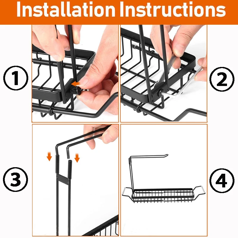 Telescopic Sink Shelf Stainless Steel Storage Rack Adjustable Drain Soap Sponge Rag Holder Kitchen Organizer | Дом и сад