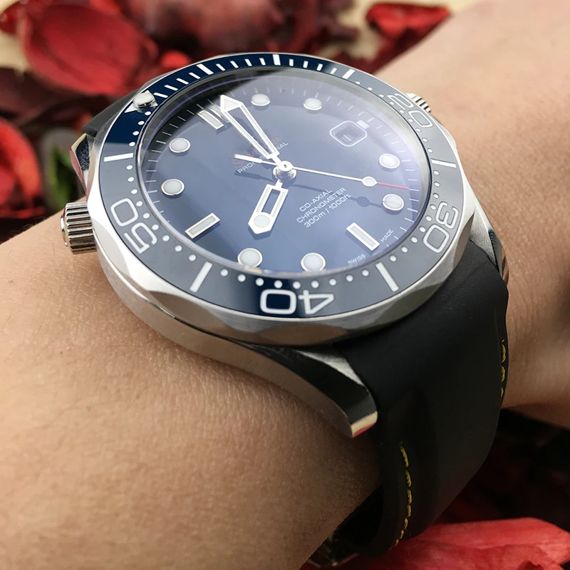 20 мм 22 мм 21 мм силиконовые браслеты для часов Omega Seamaster Планета Океан ремешок для часов браслет резиновый спортивный для Longines