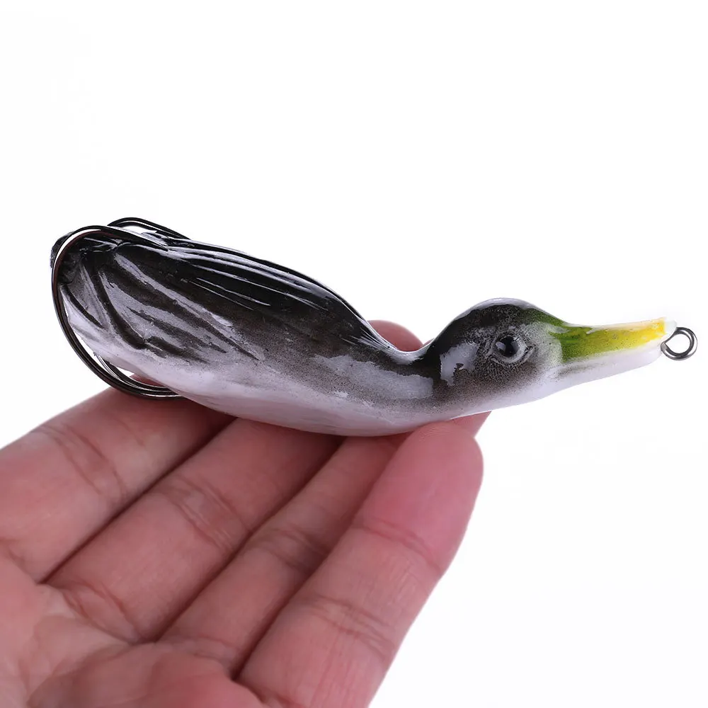 

Duck Fishing Lures 10.5cm/18.5g Topwater Floating Baits With Hooks Thunder Frog Blackfish Bait Bass Lure Wobblers 3D Swimbaits