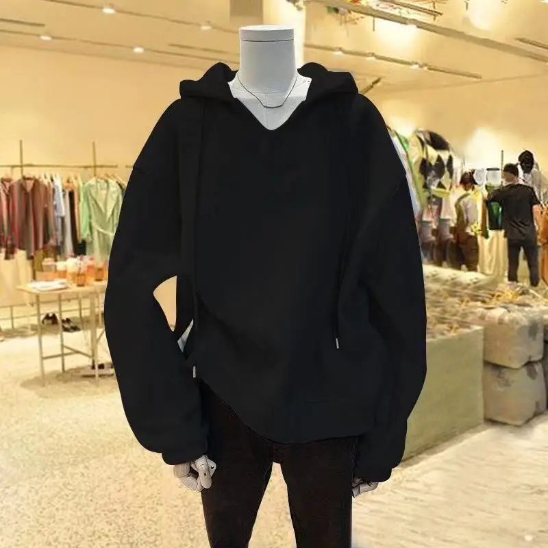 

Large Plus Size Add Fleece Loose Girls Casual Women Clothes Turtleneck Tops Long Sleeve Warm Hoodies For Teen Lady Long Hoody
