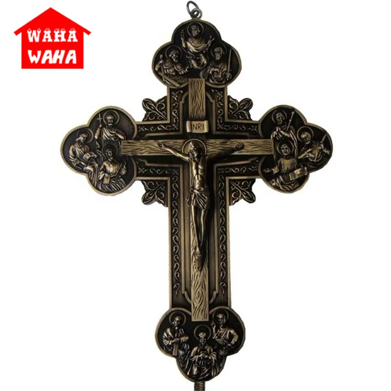 32 5 см Настенный Крест с резьбой икона Двенадцати апостолов Иисуса крест кулон