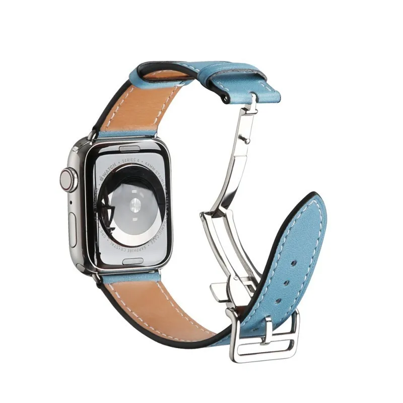 Кожаный ремешок для Apple Watch 4, 3, 2, 1, застежка-Пряжка, браслет для Iwatch 40 мм, 42 мм, 38 мм, 44 мм, ремень для одного тура