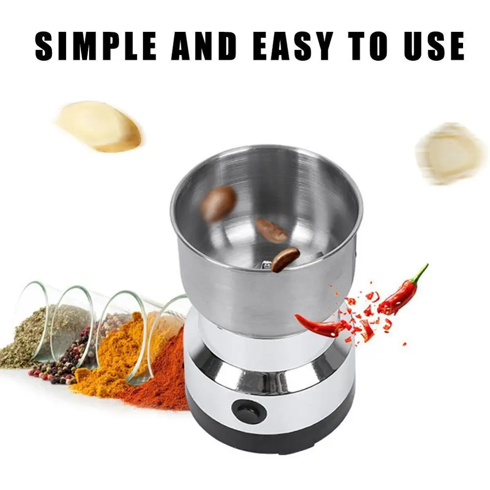 Кофейная мельница 220 В стальная для помола бобов орехов приправ с вилкой