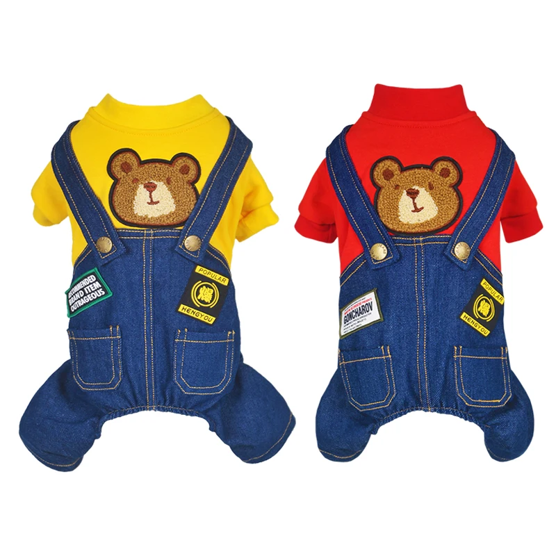 Одежда для домашних животных зимний джинсовый комбинезон собак жилет куртка