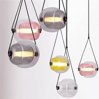 New Style Colorful Glass Pendant Light Nordic Design Pendant Lamp Bedroom Bedside Dining Room Bar Indoor Hanging Droplight Light