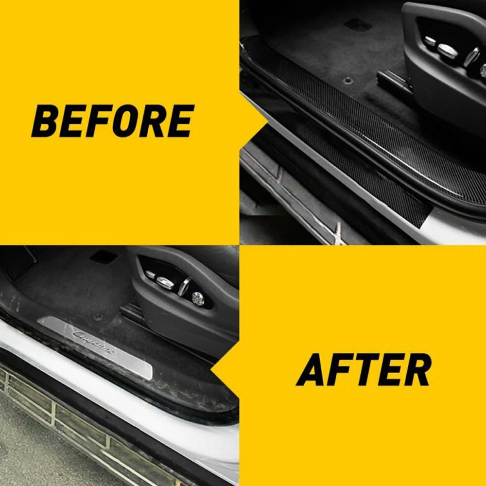 3 м 5D автомобильный порог Противоударная полоса углеродное волокно текстурная
