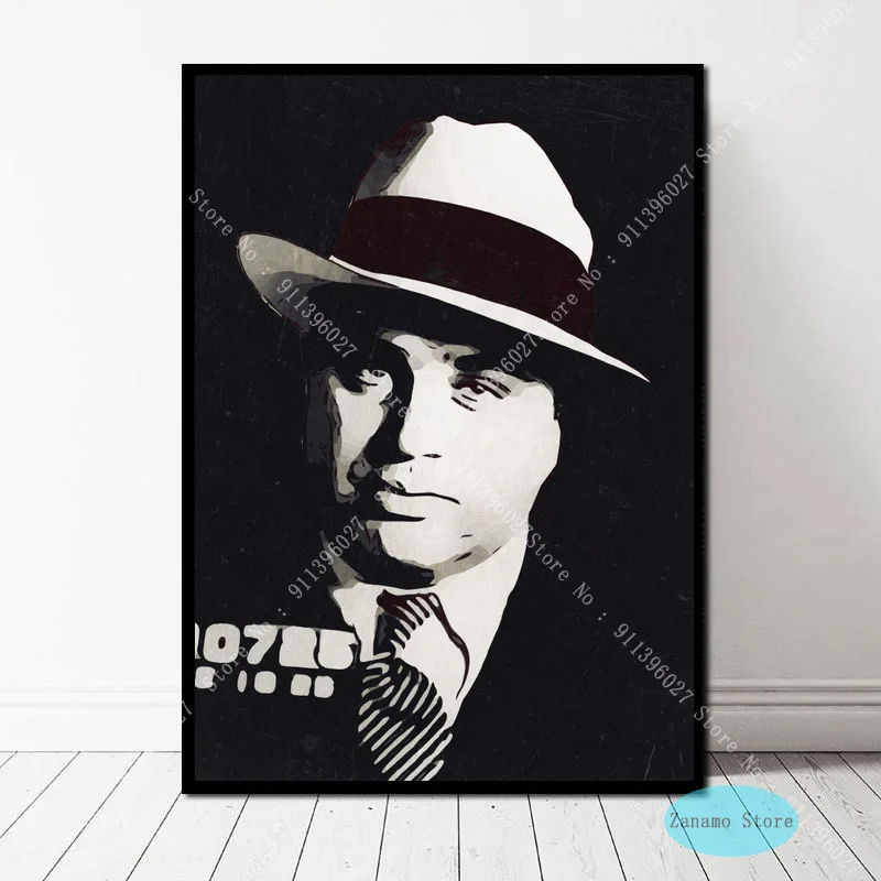 Плакат ZT693 HD принты Лидер продаж AL CAPONE Gangsters черно-белая фотография холст картина
