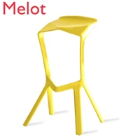 multicolor simple plastic high bar stool personality fashion plastic bar chair cafe nordic bar stool geometry folding bar chair