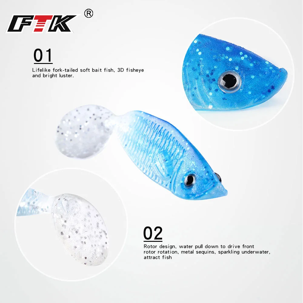 

Fishing Lure 8pcs/Pack Soft Body Bait 3D Bass Lure Wobbler 5.5cm Fake lifelikelure Fish Fishing Tackle Swim Bait PVC Saltwater