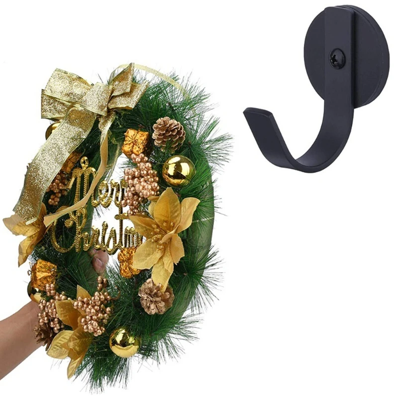 

Creative Powerful Magnetic Wreath Hook Scratch-Free Black Hangers Wall Rack Hold Up to 4.4 Lbs for Metal Door Hanging Tools