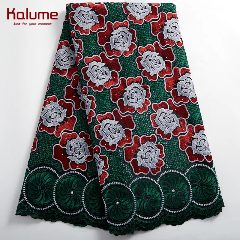 

Kalume Swiss Voile Embrodiery African Cotton Lace Fabric 2021 High Quality Nigerian Lace Fabric For Party Dress Robes H2399