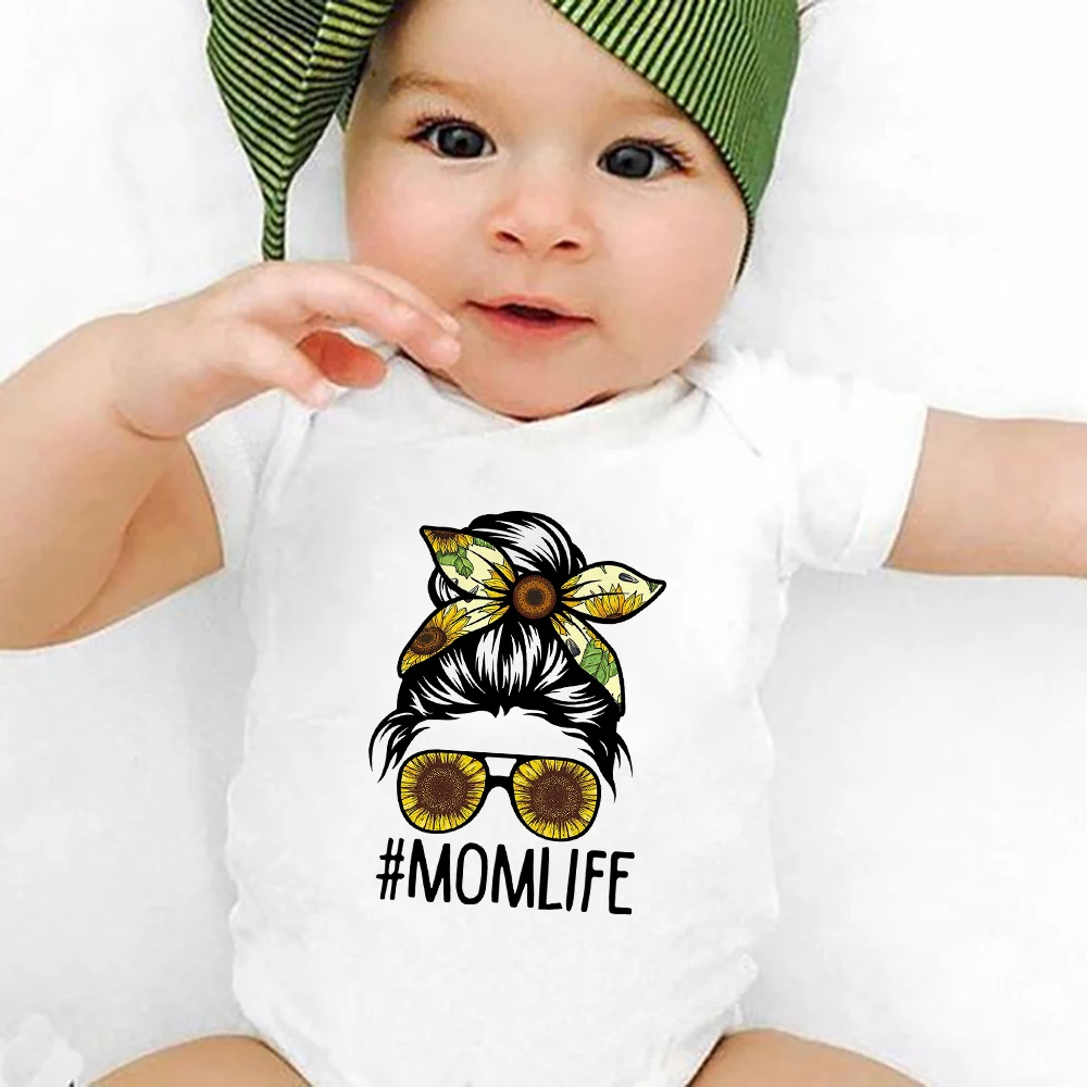 

Sunflower Harajuku Super Mom Print Baby Boy Body Set Good Life Casual Cozy Body Girl Bodysuits 2021 NewBorn Summer Clothes