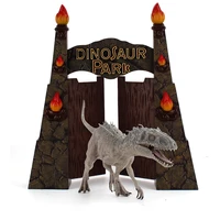 jurassic portal frame park model decor toys simulaition indominus rex action figure decoration frame toy for kids diy gift