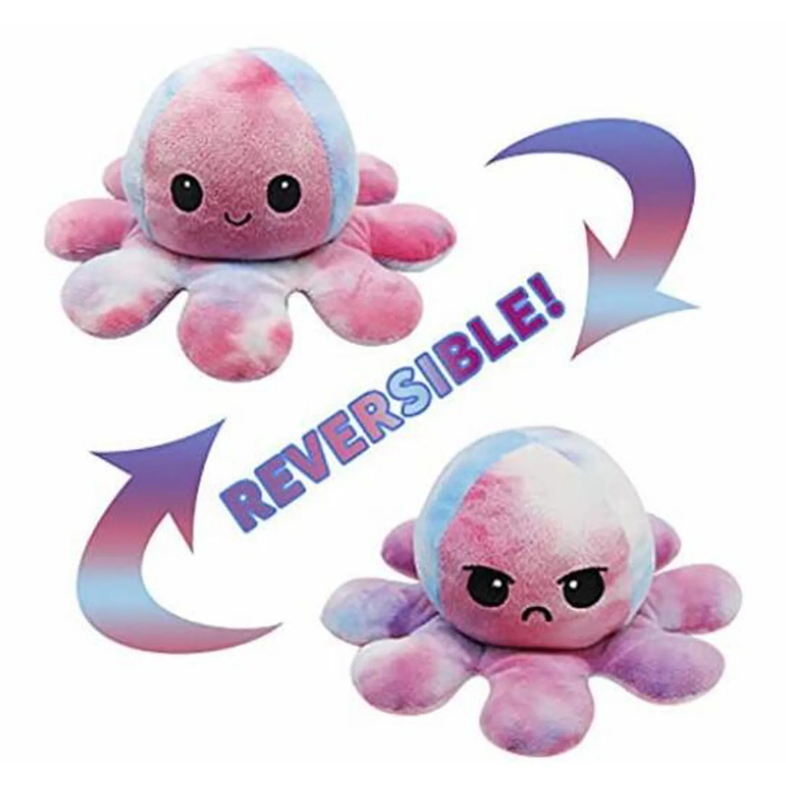 

2021 Cute Soft Simulation Two-side Doll Kids Emotional Epression Double-sided Flip Plush Toy Children Birthday Gift Toy