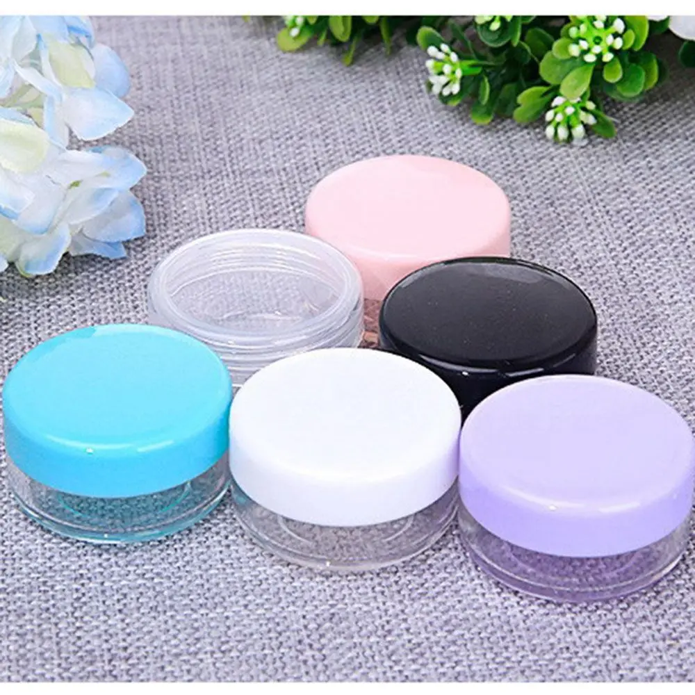 1 Pcs Acrylic Cosmetics Jar Box Portable Makeup Cream Nail Art Cosmetic Bead Storage Pot Container Clear Refillable Bottles 2021 | Красота и