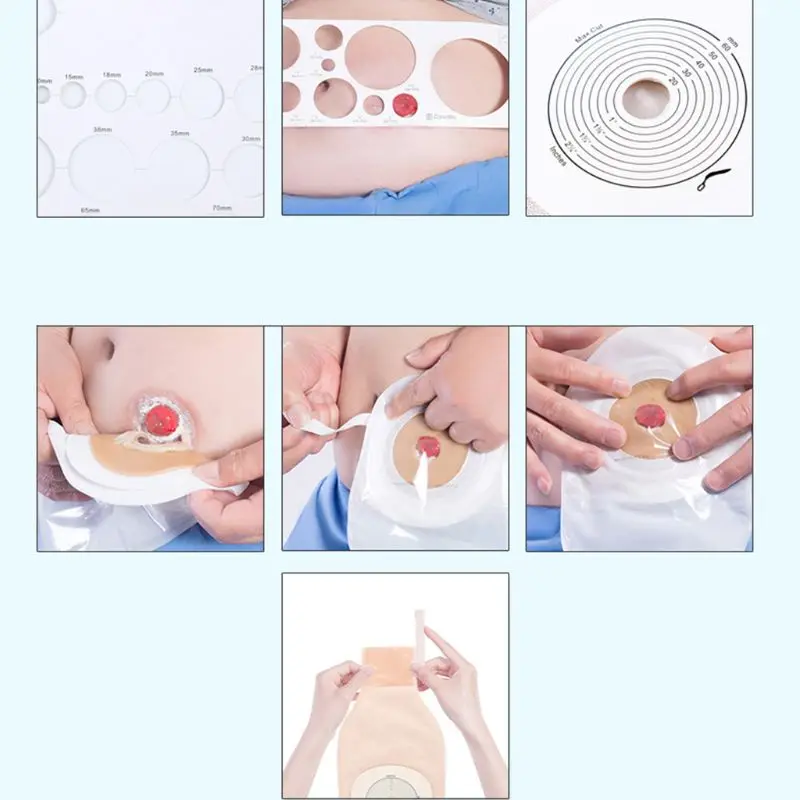 

10Pcs Adults Disposable Colostomy Bags Ostomy Supplies Drainable Pouch for Ileostomy Stoma Care Open Closed End Cut-to-Fit