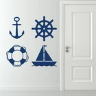 Морской домашний Декор Наклейки на стены в морском стиле Парусная лодка лодочный Стикеры виниловый мультяшный детской комнаты BoysBedroom игровая дизайнерские фрески S204