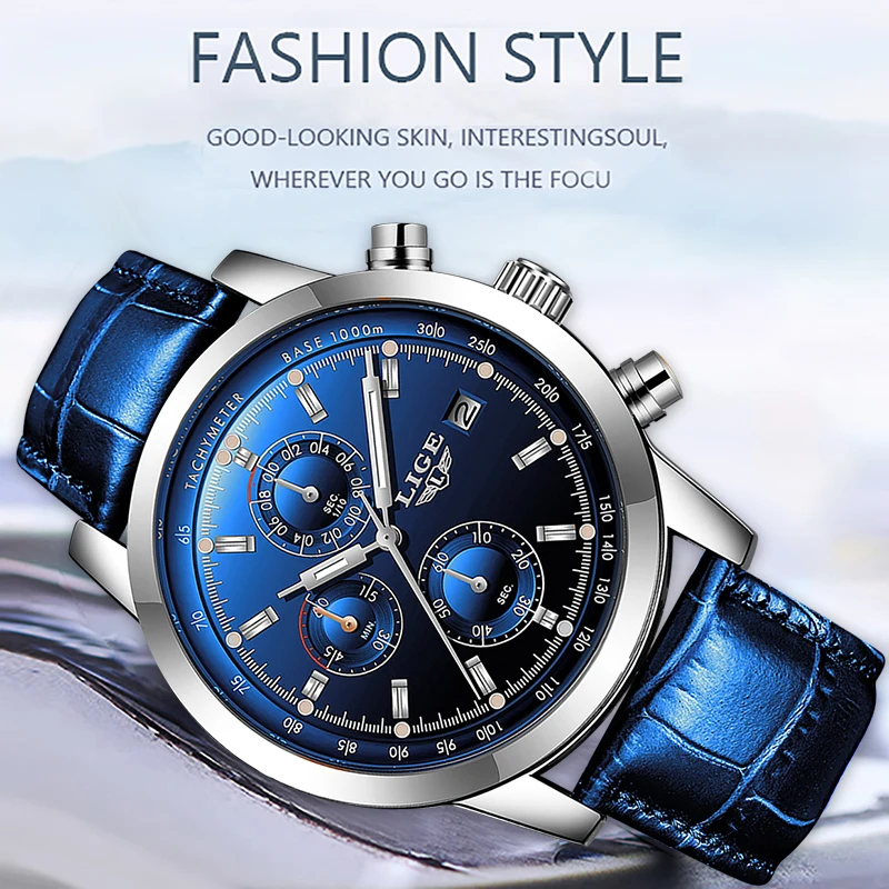 Relogio Masculino 2019 LIGE Watch Men Brand Luxury Fashion 24 Hour Date Quartz Clock Mens Watches Sport Leather Waterproof | Наручные