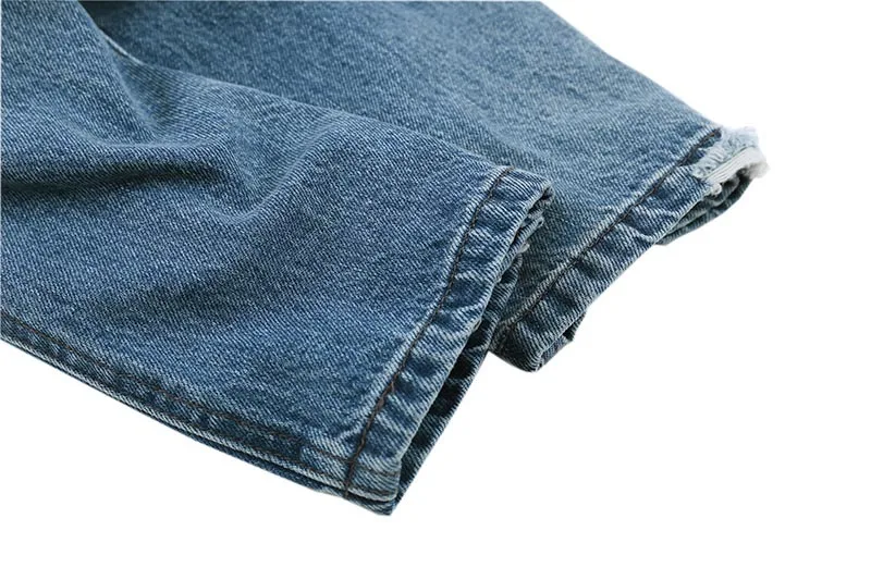 

OMG high wear-out fashion brand old street loose casual rag collage jeans