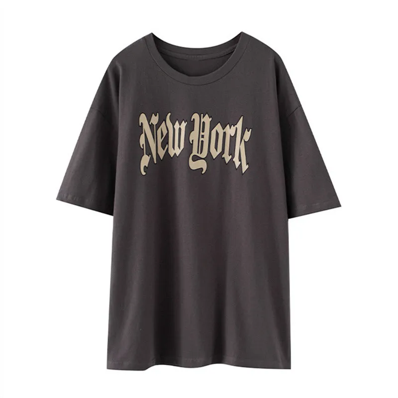 

Vintage Women Tshirt Round Collar Short Sleeve Loose 2022 Spring Fashion Ladies Streetwear Tees Y2K Girls Print Tops Soft