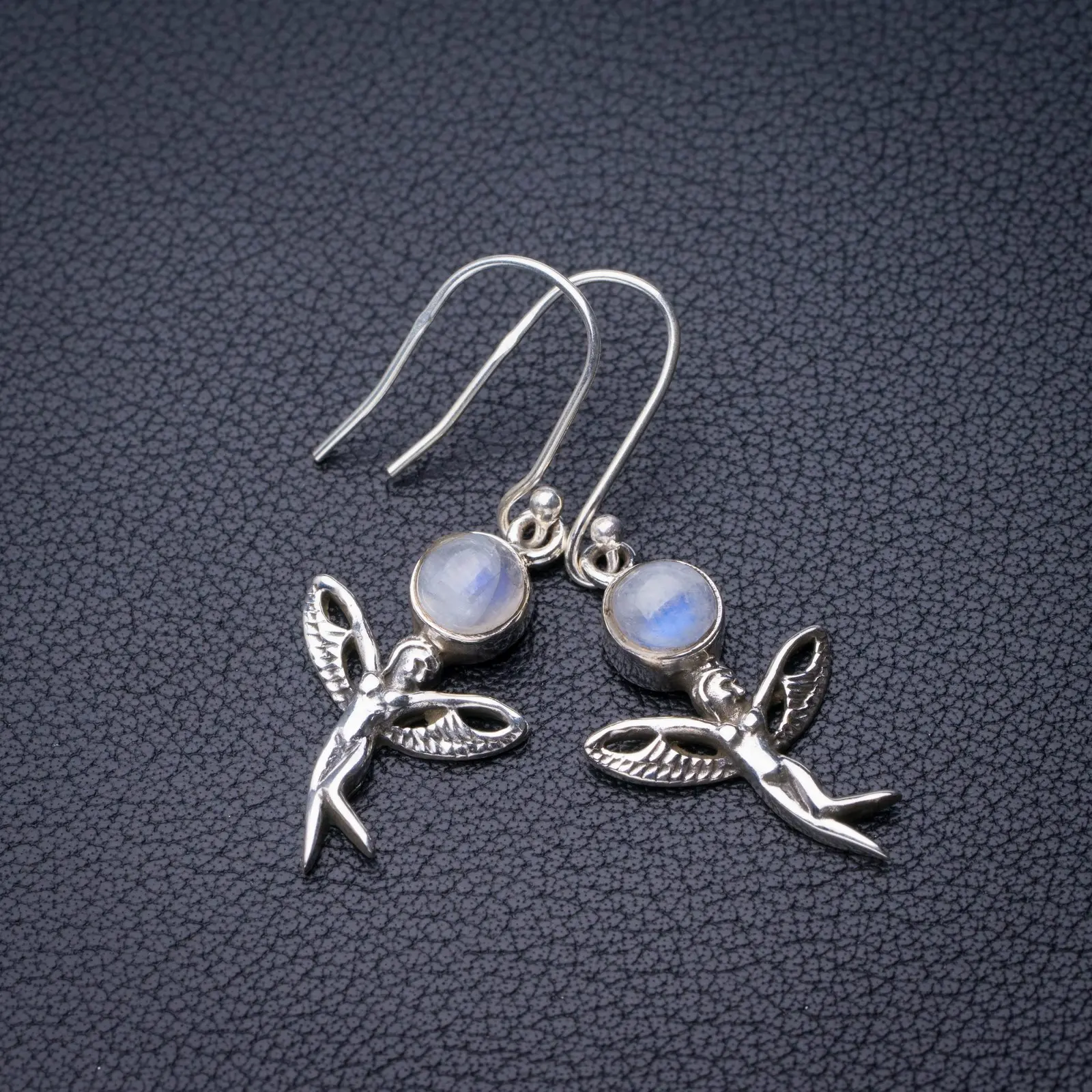 

Серьги из серебра 925 пробы с лунным камнем, 1,5 дюйма