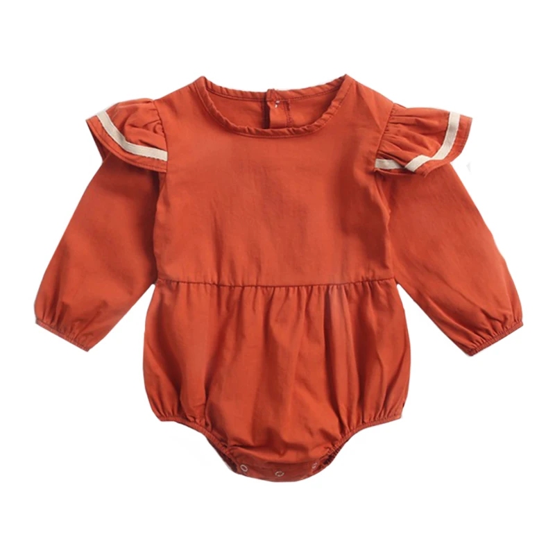 Orange BRW8157 Клетчатая Одежда для маленьких джентльменов; Одежда для новорожденных; боди для детей; Модная хлопковая одежда для новорожденных - Цвет: Orange BRW8157
