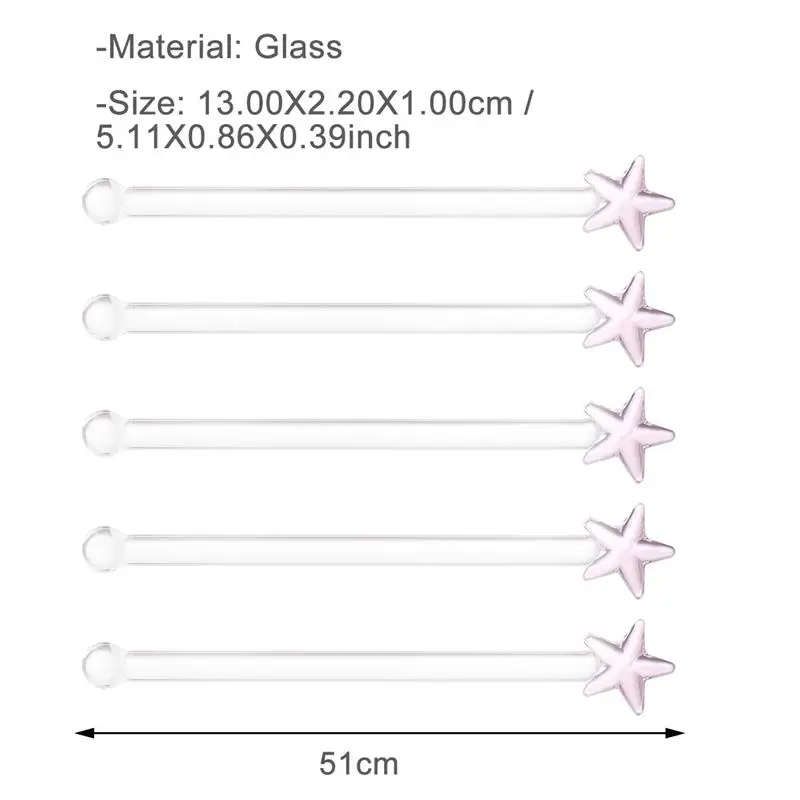 5 шт. разные цвета прозрачный Стекло коктейль смеситель Stick Творческий палочка