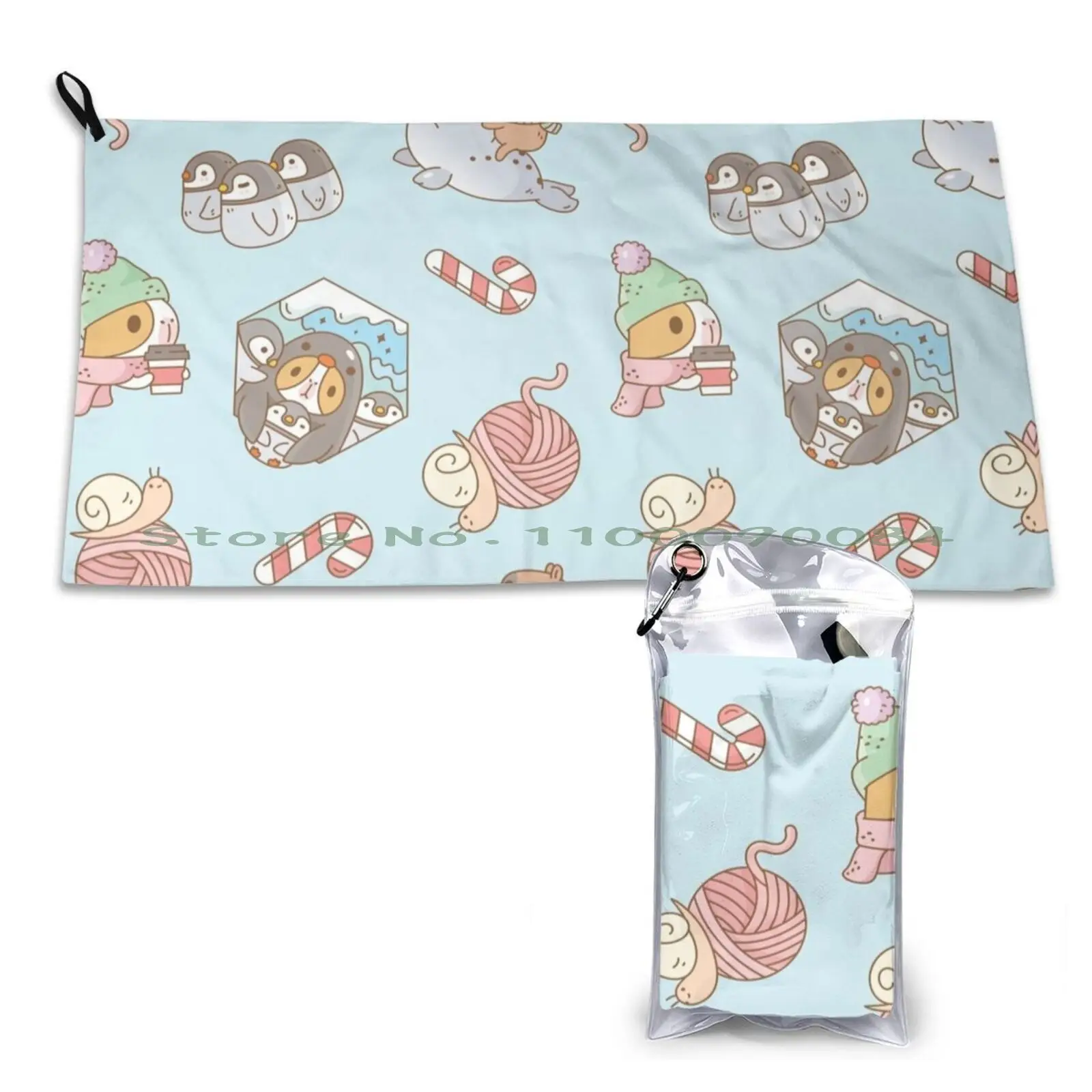 

Bubu морская свинка, праздничное быстросохнущее полотенце с южным полюсом, портативная Спортивная ванночка для спортзала, Исландия, зимние холодовые праздничные пингвины, капибара