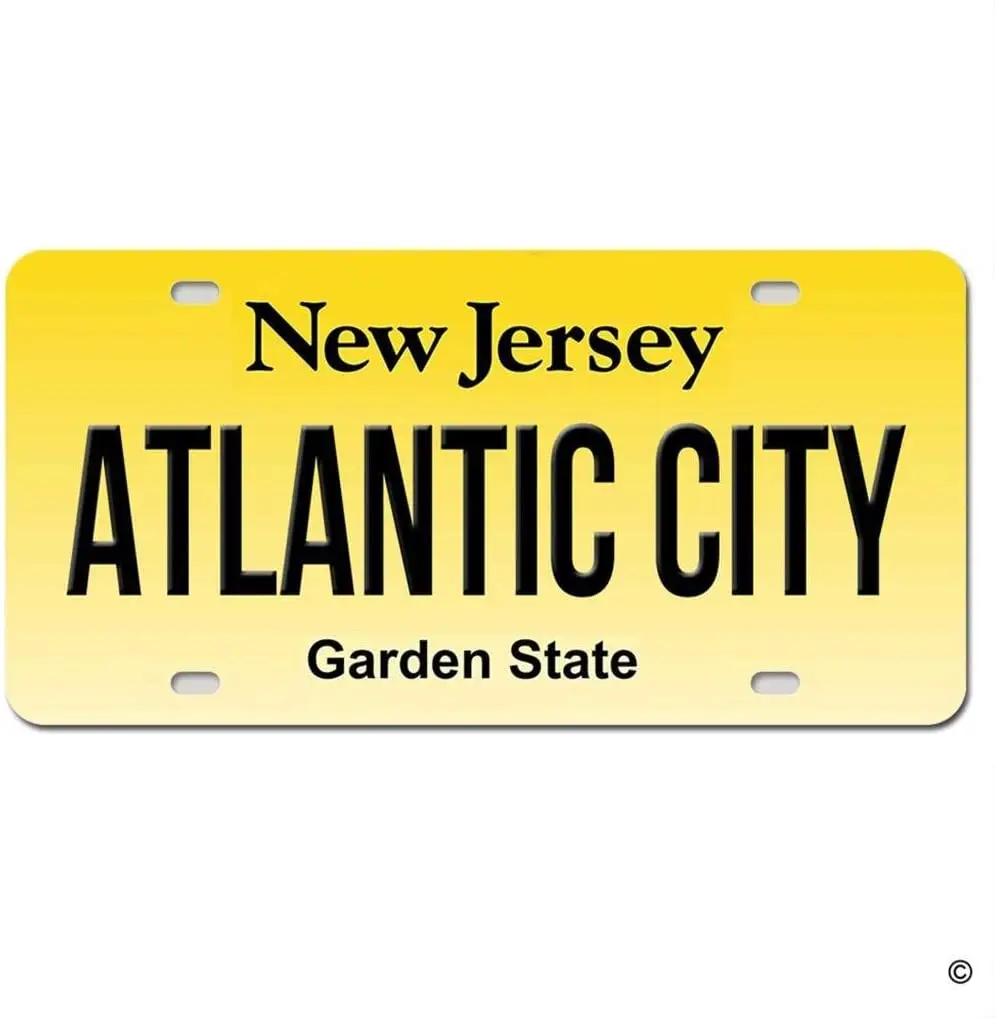 

Anwei Обложка номерного знака Атлантик город Нью Джерси металлический номерной знак Обложка декоративный автомобильный номерной знак